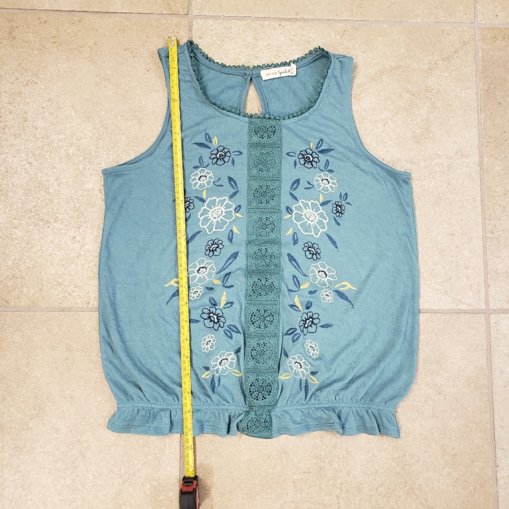 Embroidered Sleeveless Tank